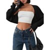 Womens Cropped Cardigan Long Sleeve Open Front Casual Cardigan Tops - 4 of 4
