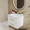 KWPZQEB Wall-Mounted Bathroom Vanity with Sink, Modern Floating Vanity with 2 Drawers & Long Handle, Wall Mount Storage Cabinet for Small Space - 4 of 4
