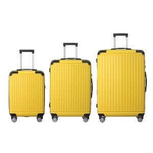 3-Piece Premium ABS Luggage Set (20", 24", 28"), Suitcases with Multi-Position Handle, Silent Spinner Wheels, and TSA-Approved Lock, Blue - 1 of 4