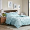 Gulches 3 Piece King/Cal King Faux Fur Comforter Mini Set,Teal Blue - 3 of 4