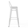 Sapphtopaz 39" Metal Bar Stool Industrial High Chair with Footrest and Slat Backrest Counter Height Barstools Set of 2 for Kitchen Island - 4 of 4