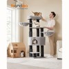 Feandrea Cat Tree for Large Cats, 63-Inch Heavy-Duty Cat Tower with Self-Warming Pads, 2 Self-Groomers - 2 of 4