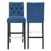WestinTrends 29" Linen Fabric Tufted Bar Stool (Set of 2) - 3 of 4