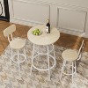 CAVINAS 3 Piece Bar Table and Bar Stools Set, 2 Counter Height Bar Chairs and 1 Round Dining Table with Middle Shelf for Pub, Dining Room - 2 of 4