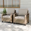 EAGLE PEAK Wicker Outdoor Chair, Patio Chair Curved Armrest - 2 of 4