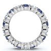 Pompeii3 3Ct Blue Sapphire & Diamond Eternity Ring 14k Gold Lab Created - 2 of 4