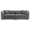 87" Velvet Curved Contemporary Sofa with Plush Seating, Streamlined Design, and Durable Frame - 3 of 4
