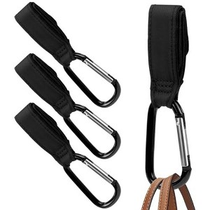 Maplefield Baby Stroller Hooks with Large Carabiner Clip - 4 Pack - Great for Organizing Diaper Bags, Purses, and Shopping Bags - 1 of 4