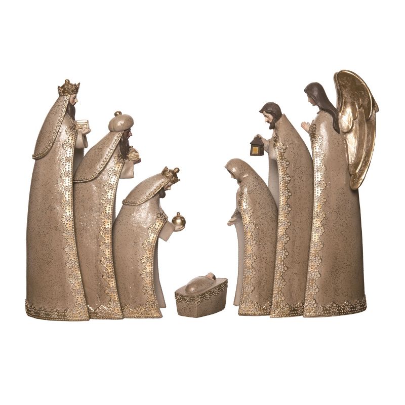 Transpac Resin 11 in. Bronze Christmas Elegantly Minimal Nativity Set of 7, 1 of 4