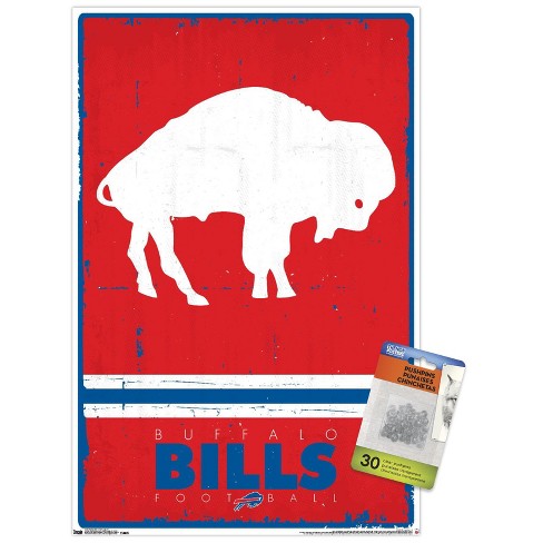 Trends International NFL Buffalo Bills - End Zone 17 Framed Wall Poster Prints Barnwood Framed Version 14.725 x 22.375