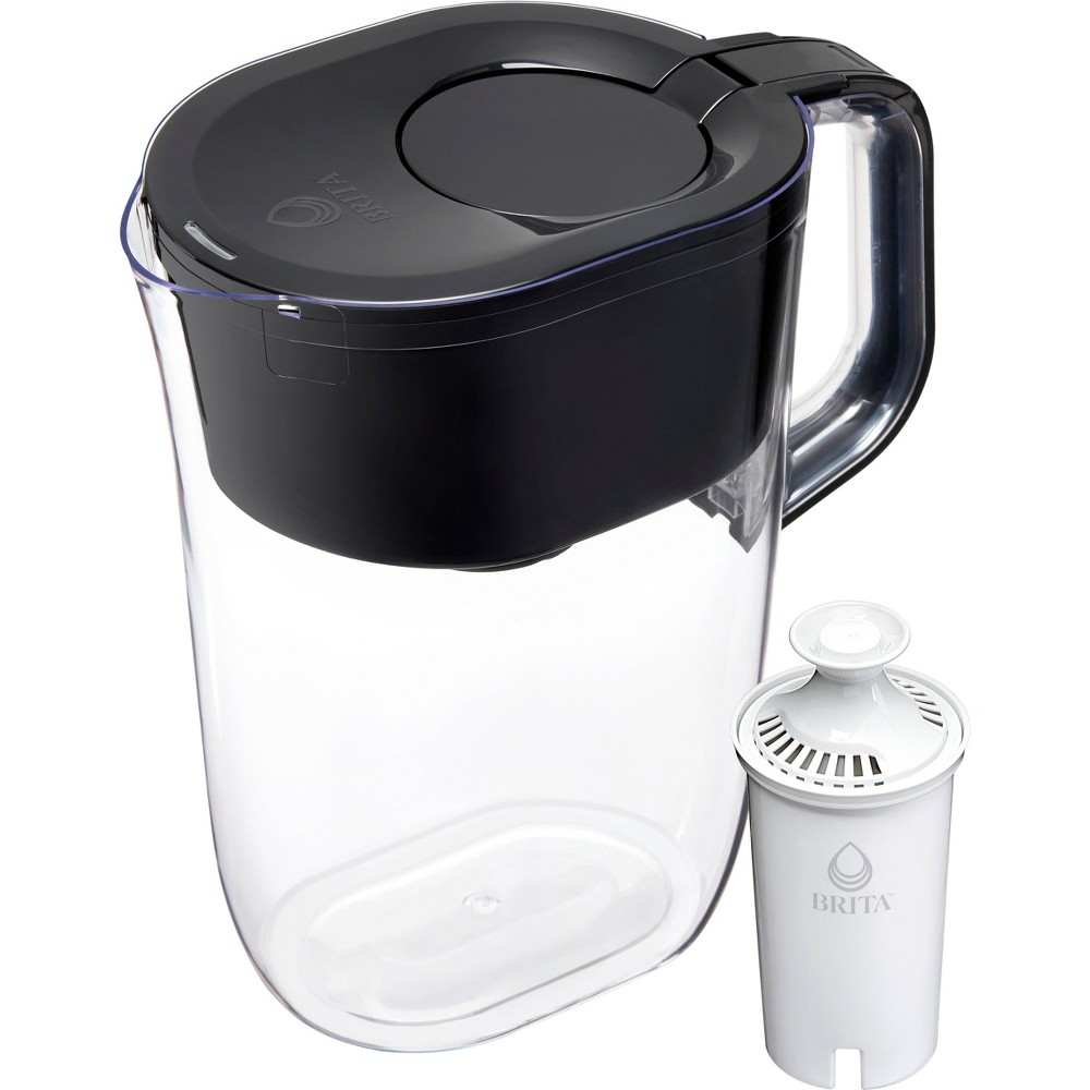 Photos - Water Filter BRITA  10-Cup Tahoe Water Pitcher Dispenser - Black: Easy-Fill Lid, Electronic Indicator 