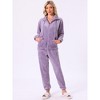 INSPIRE CHIC Women's Pajama Set Fleece Long Sleeve Fluffy Loose Plush Pants with Pockets Warm Winter Sleepwear - 2 of 4