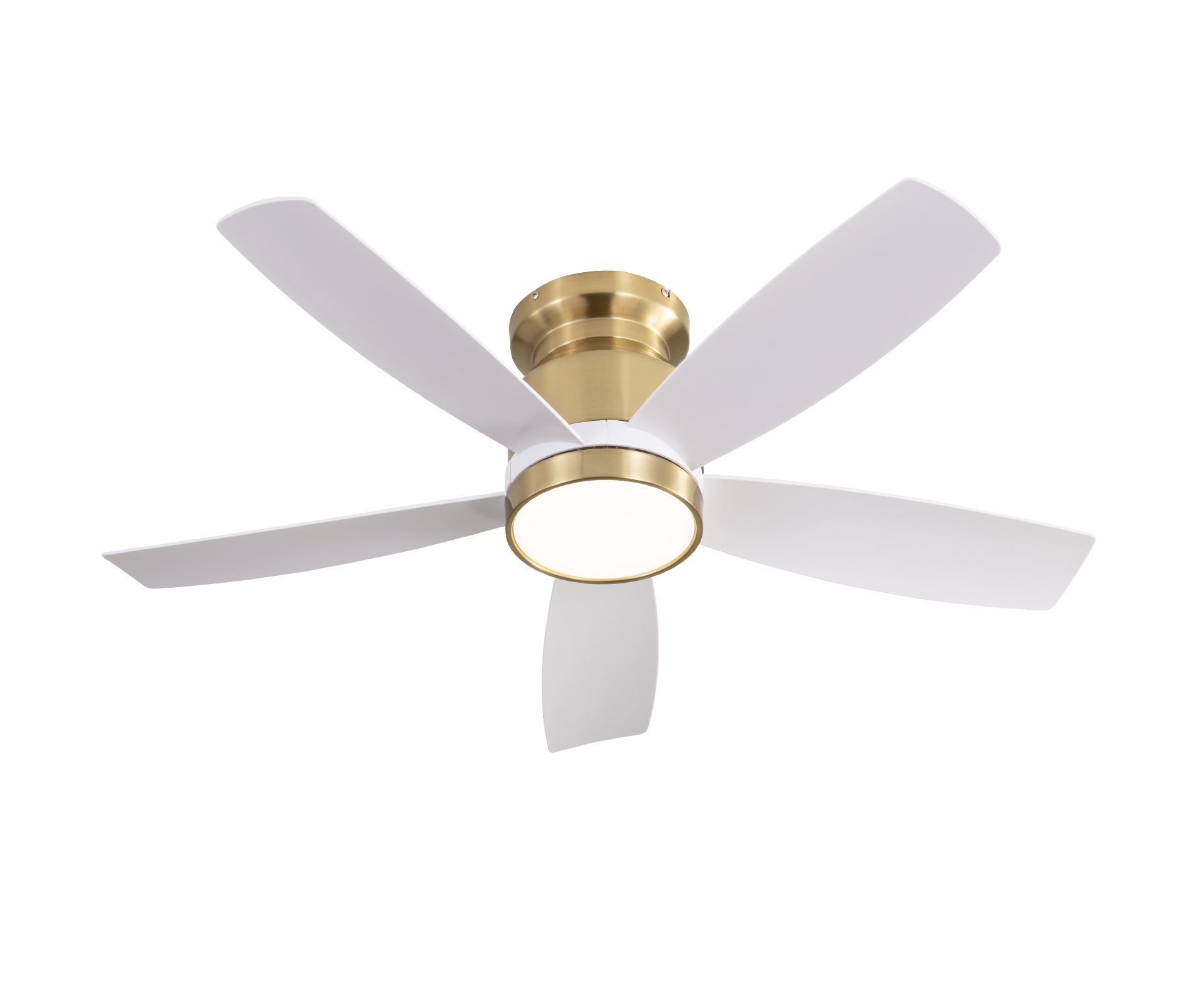 42" Low Profile Ceiling Fan with Lights RemoteQuiet DC Motor Modern Gold Outdoor Indoor Flush Mount Ceiling Fans for Bedroom Porch Patio