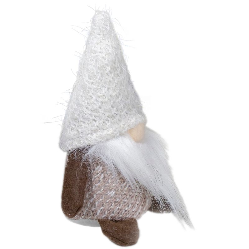 Northlight 6" Ivory and Brown Mini Gnome Tabletop Christmas Decoration, 4 of 6