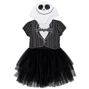 Disney Nightmare Before Christmas Jack Skellington Girls Cosplay Costume Dress Little Kid to Big Kid - 1 of 4