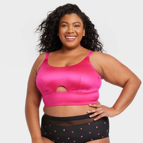 Women's Satin Keyhole Bralette - Auden™ Hot Pink Xxl : Target