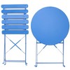 Racxily 3 Pieces Patio Bistro Balcony Metail Chair Table Set-Yellow - 4 of 4