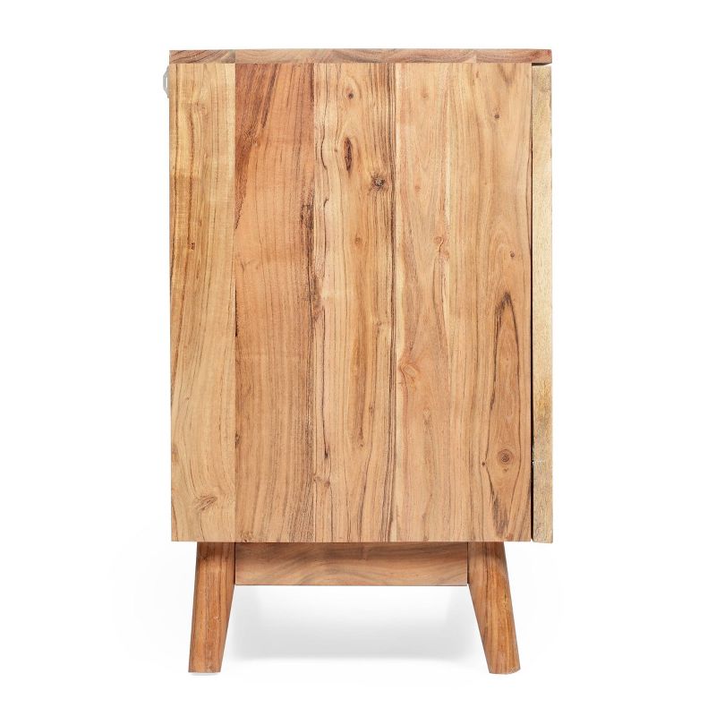 Grimsley Handcrafted Boho Acacia Wood 2 Door Cabinet Natural - Christopher Knight Home, 6 of 12