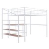 TIRAMISUBEST Full Size Loft Bed with Bulit-in Desk and Lateral Storage Ladder, Metal Loft Bedframe with Storage Steps and Guardrail - 3 of 4