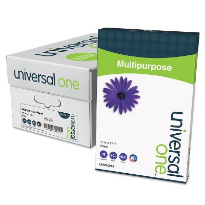 Universal Multipurpose Paper 98 Brightness 20lb 11 x 17 Bright White 2500 Shts/Ctn 95210