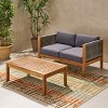 KWPZQEB Outdoor Patio Furniture Set, Loveseat & Coffee Table & 2 Armchair w/ Acacia Wood Frame & Cushion, Chat Set for Garden, Backyard, Porch - 4 of 4