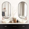Modern Oval Bathroom Mirror,36"x18" Stainless Steel Metal Frame Wall Mount,Pre-Set Hooks for Vertical & Horizontal Hang-The Pop Home - 3 of 4