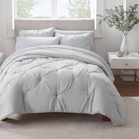 Twin XL 2pc Simply Clean Comforter Set Comforter Set Gray - Serta