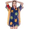LA LEELA Women's Casual Beach Hawaiian Blouse Shirt Summer Short Sleeve Button Down Dress Tops Tee Shirts Blouses for Women XL Marine Animals, Blue - 4 of 4