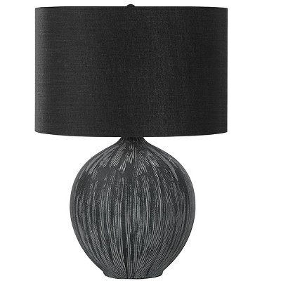 23" Black Ceramic Table Lamp with Black Shade