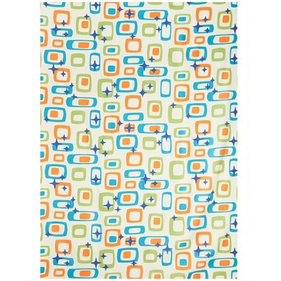 Retro Multicolor Polyester Geometric Shower Curtain