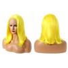Unique Bargains Women's Medium Long Straight Bob Lace Front Wigs with Wig Cap 14" Yellow 1PC - 3 of 4