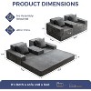 MAXYOYO Sofa Bed, 4 in 1 Foldable Floor Sofa Couch in A Box with 2 Cup Holders, Convertible 3 Seater Boneless Couch, No Assembly Required - 3 of 4