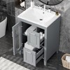 MOEPISY 24 inch Bathroom Vanity with Sink, Bathroom Vanity Cabinet with Two Drawers and Door, Adjustable Shelf - 2 of 4