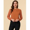 INSPIRE CHIC Women's Chiffon Semi Sheer Keyhole Neck Elegant Work Blouse - 3 of 4