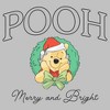 Womens Winnie the Pooh Merry and Bright Christmas Wreath T Shirt - 2 of 4