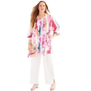 Catherines Women's Plus Size Alfresco Long Duster - 1 of 4