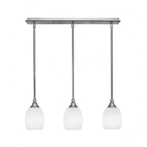 Toltec Lighting Any 3 - Light Chandelier in  Brushed Nickel with 5" White Linen  Shade - 1 of 1