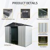 Syemin Storage Sheds 8ft x 4ft Outdoor Metal Storage Shed with Roof Waterproof Sliding Door for Backyard, Patio, Lawn, Black, 89"*47"*74.75" - 4 of 4