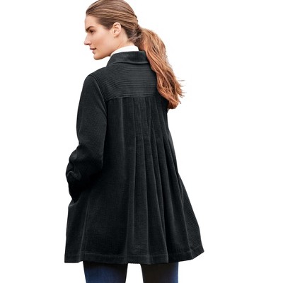 Woman Within Women's Plus Size Pleat-Back Corduroy Jacket