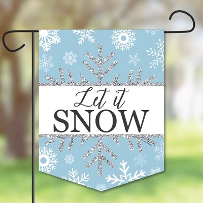 Big Dot of Happiness Winter Wonderland - Outdoor Lawn and Yard Home Decor - Snowflake Holiday Party & Winter Wedding Garden Flag - 12 x 15.25 inches