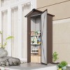 2.5×1.4 FT Small Outdoor Tool Shed with Adjustable Shelves, Weather-Resistant Metal Storage Shed for Backyard or Garden–The Pop Home - 3 of 4
