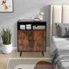 Tangkula Cat Litter Box Enclosure Hidden Cat Washroom Cabinet with Entry Open Compartment - 4 of 4