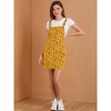 INSPIRE CHIC Women's Adjustable Strap Pinafore Bib Corduroy Overalls Floral Dress - 3 of 4