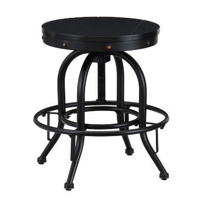 Industrial Adjustable Height Swiveling Stool Black - Aiden Lane