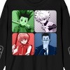 Hunter X Hunter Tonal Character Panels Crew Neck Long Sleeve Men's Black Tee - 2 of 4