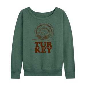Women's - Peanuts - Woodstock Turkey Lightweight French Terry Wide Neck Long Sleeve Shirt - 1 of 4