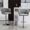 SKRAN Swivel Counter Height Bar Stools Set of 2, Adjustable Height Barstools with Woven Back & Footrest,Silver chromed Bar Stools for Cafe, Pub - 4 of 4