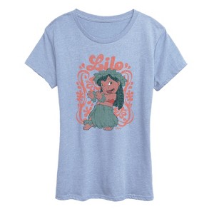 Women's - Disney - Lilo Floral Frame Short Sleeve Graphic T-Shirt - 1 of 3