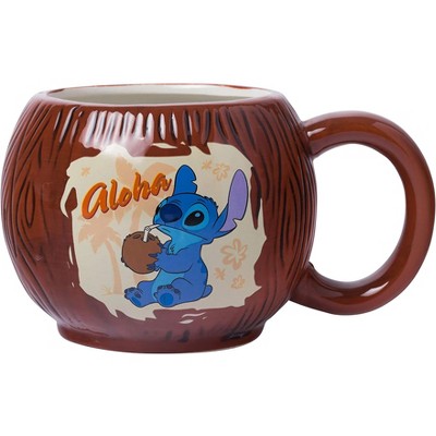 Silver Buffalo Disney Stitch Coconut 20oz Sculpted Ceramic Mug