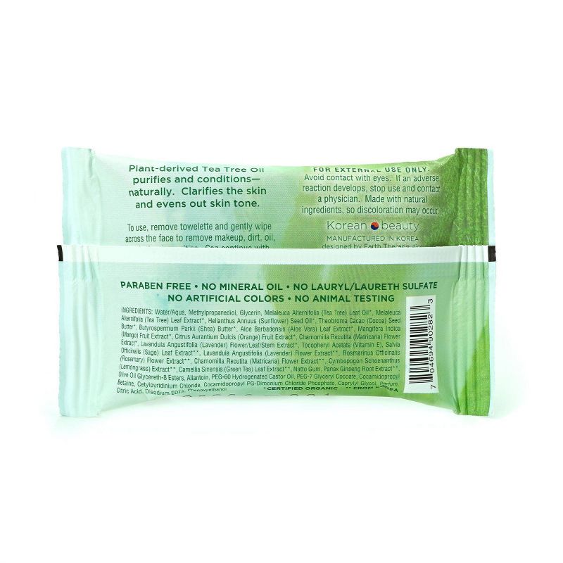 Earth Therapeutics Makeup Remover Wipes - Tea Tree - 15ct, 2 of 4
